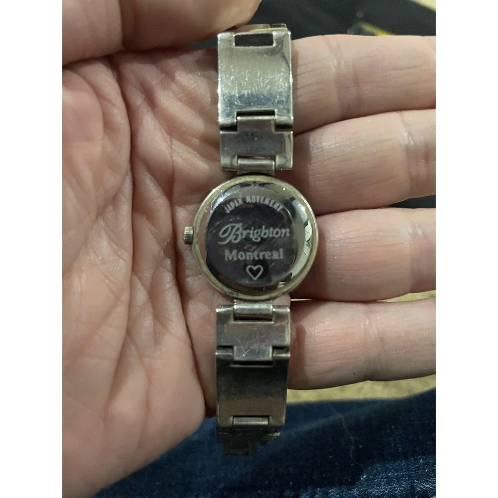 Brighton Montreal Silver Tone Link Watch Roman Numeral‎ Japan Movement Ornate